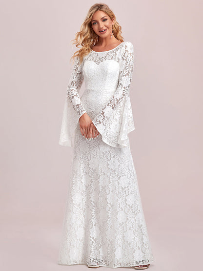 Round Neck Bat-Wing Sleeves A Line Wholesale Wedding Dresses