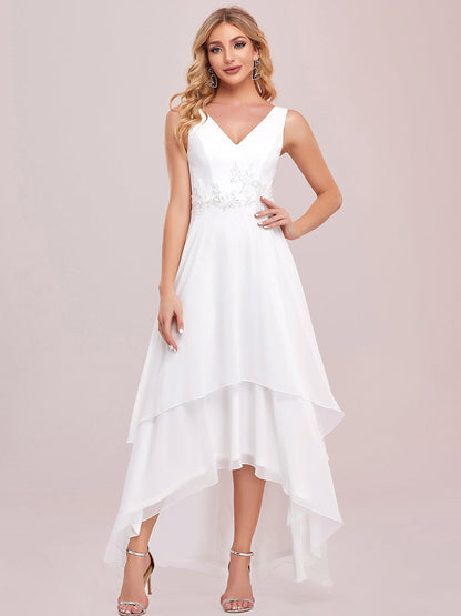 Elegant Sleeveless Applique A-Line Wedding Gown