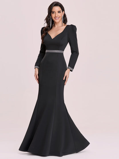 Elegant Queen-Style Fishtail Wholesale Evening Dress with Long Sleeve