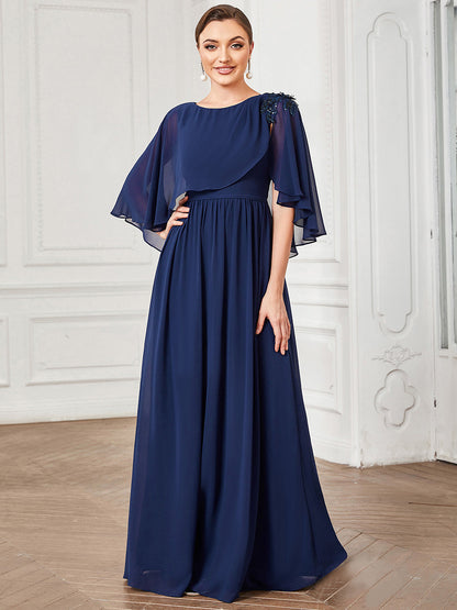 Appliques Wholesale Mother of the Bride Dresses With Round Neck A Line