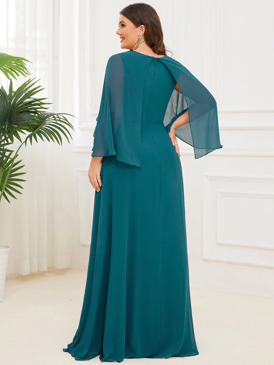 Deep V Neck A Line Long Sleeves Wholesale Mother of the Bride Dresses