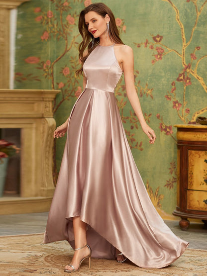 Stylish Halter Neck High Low Wholesale Prom Dress