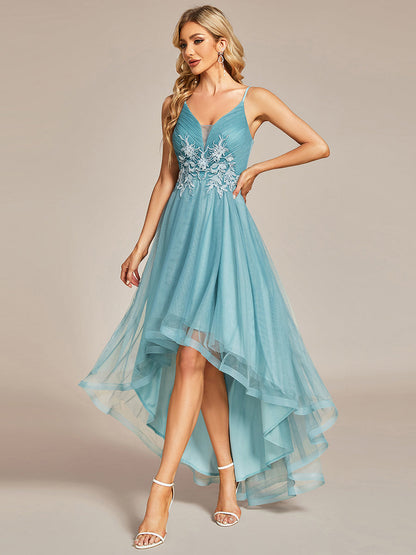 High Low Mesh Appliques Wholesale Prom Dresses