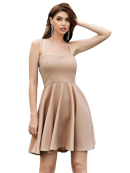 Shimmery A-line Backless Short Wholesale Cocktail Dress
