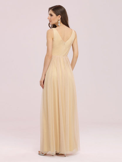 Fancy Sleeveless Wholesale Tulle Bridesmaid Dress with Belt