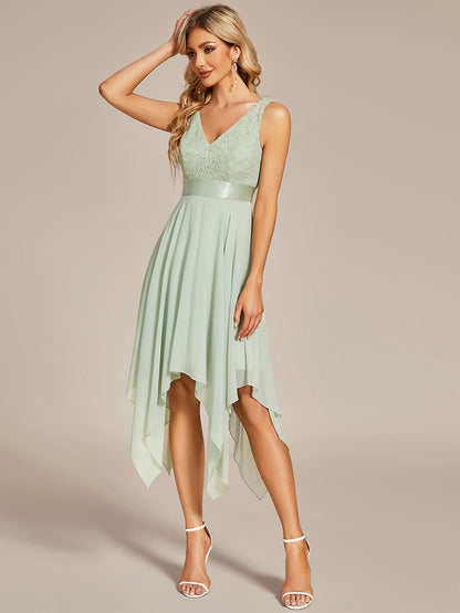 Bestsellers V Neck Lace Chiffon Prom Dresses For Wholesale