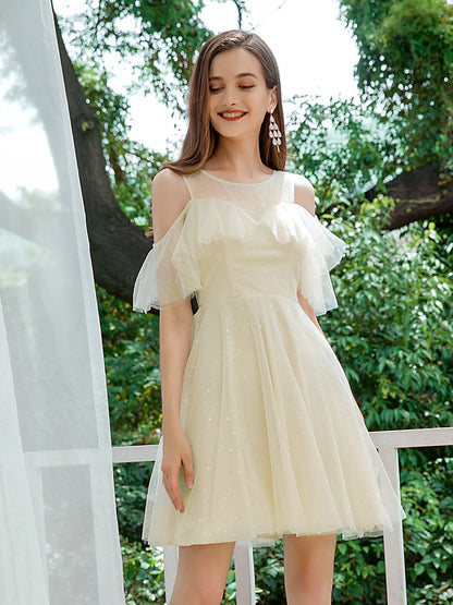 Gorgeous Round Neck Tulle Wholesale Short Prom Dresses