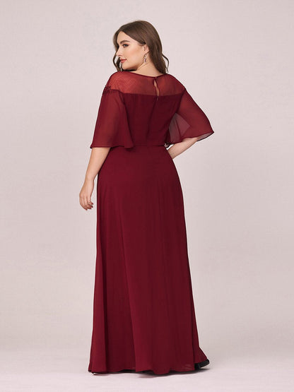Women's Fluttering A-Line Wholesale Chiffon Plus Size Evening Dress