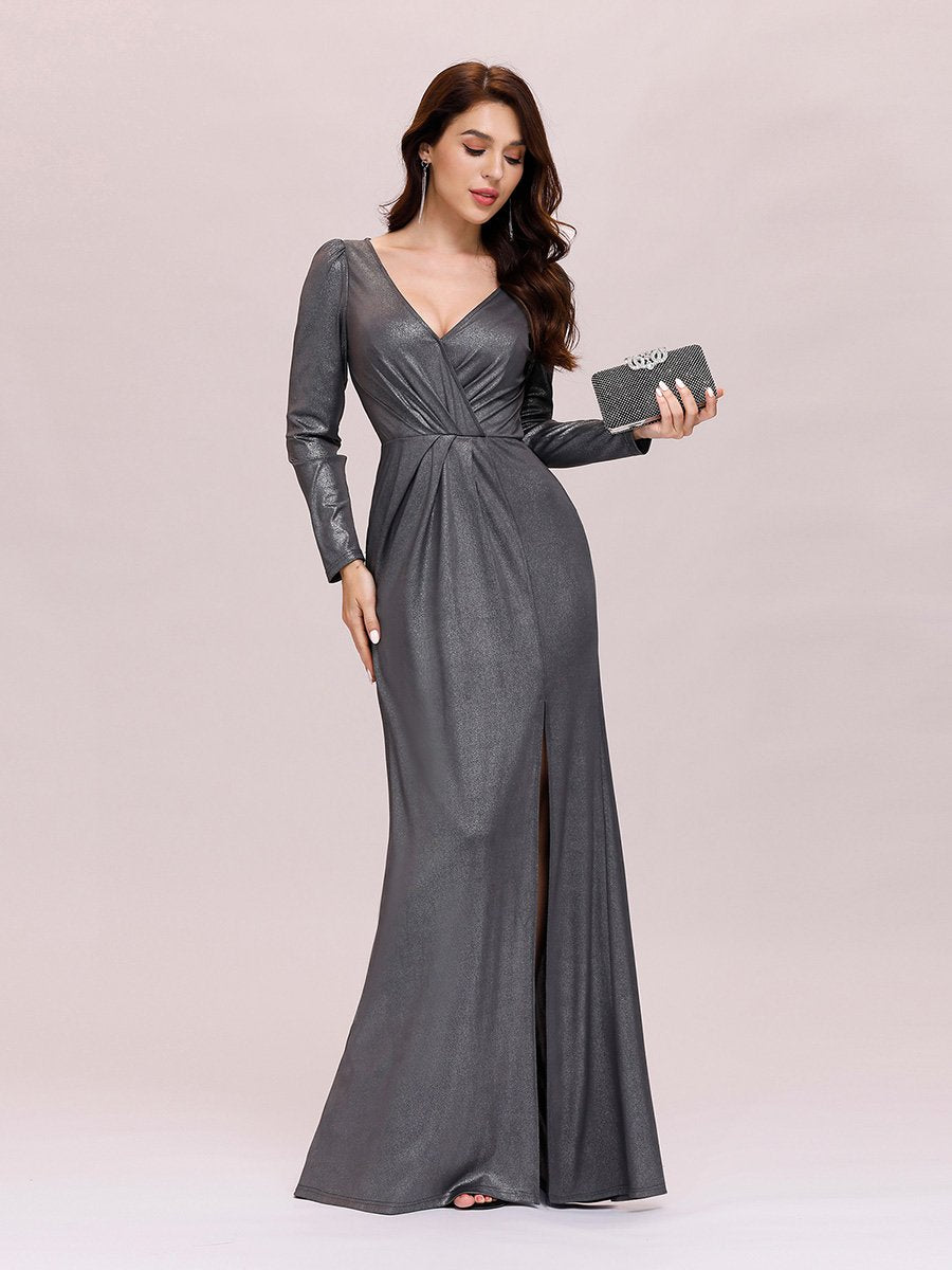 Adorable V Neck Wholesale Evening Dress with Long Sleeves