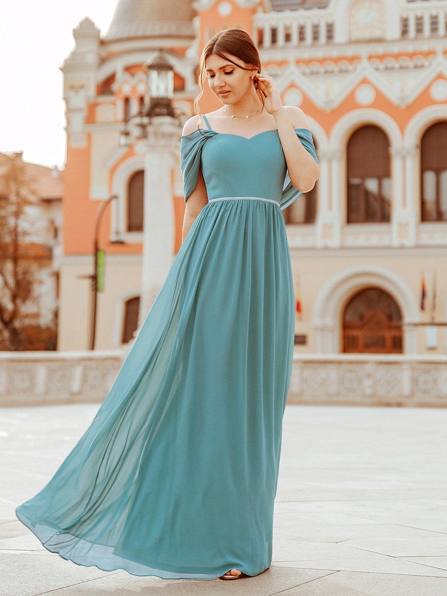 Pretty Wholesale Floor Length Bridesmaid Dress with Spaghetti Straps