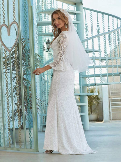 Sexy Maxi Mermaid Lace Wholesale Wedding Dress with High Split