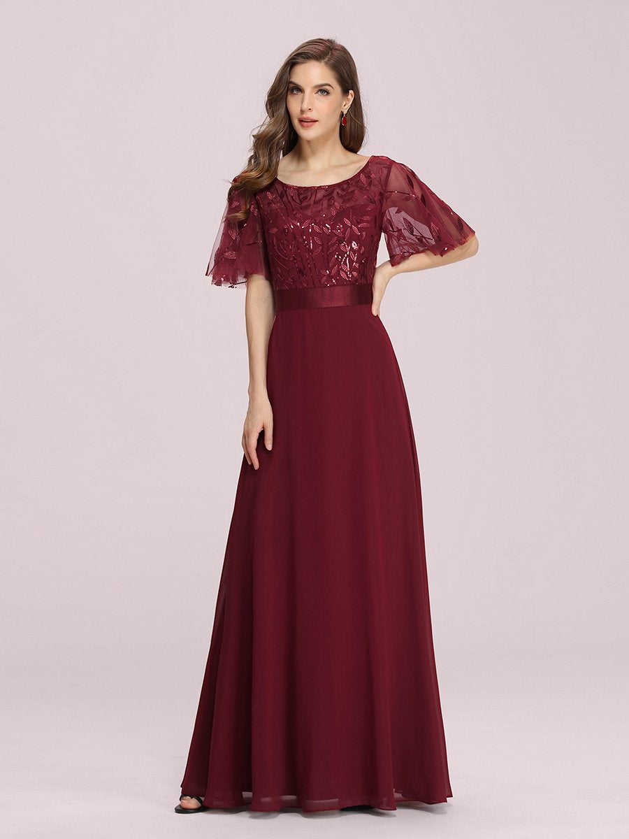 Floor Length Wholesale Chiffon Bridesmaid Dresses With Sequins