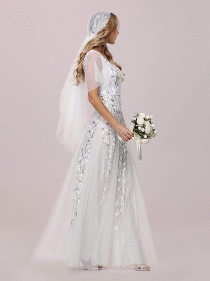 Glamorous Wholesale Tulle Wedding Dresses With Sequin Appliques