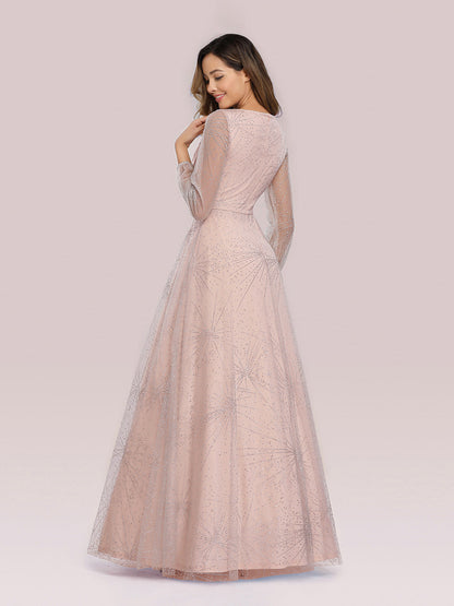 Elegant V-Neck Wholesale Prom Dresses With Lantern Long Sleeve
