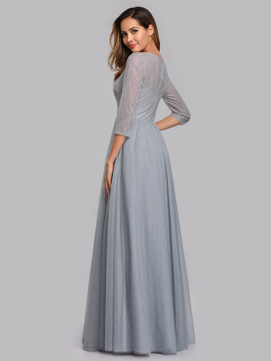 Women's A-Line 3/4 Sleeve Floral Lace Floor Length Wholesale Wedding Dresses