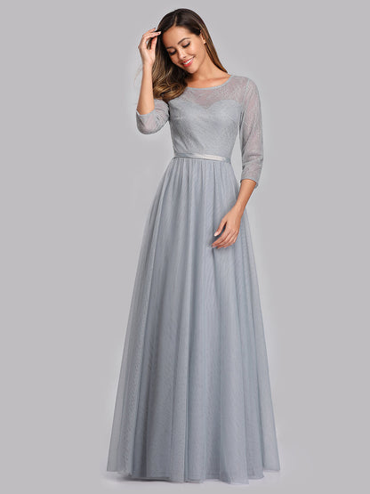 Women's A-Line 3/4 Sleeve Floral Lace Floor Length Wholesale Wedding Dresses