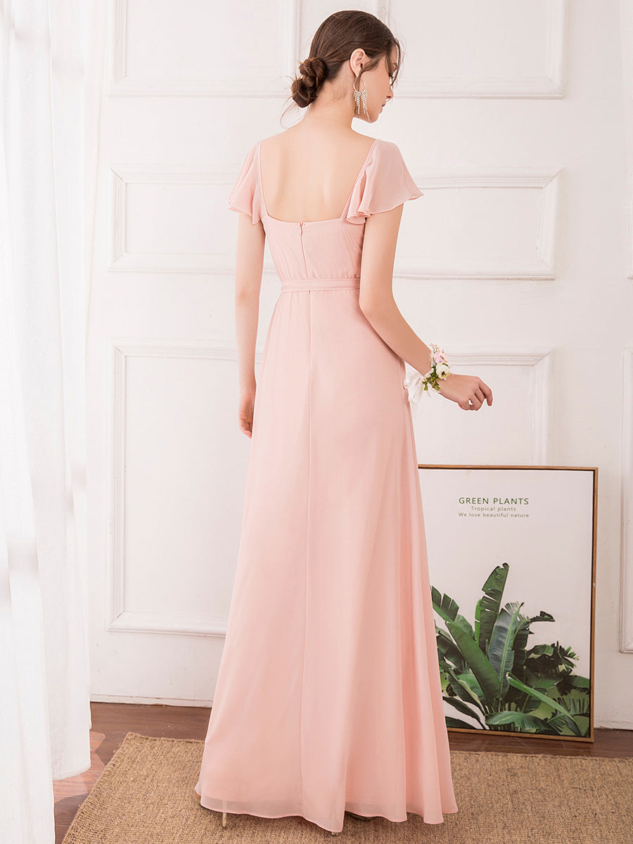 Women's Elegant A-Line Ruffles Sleeve Wholesale Bridesmaid Dresses