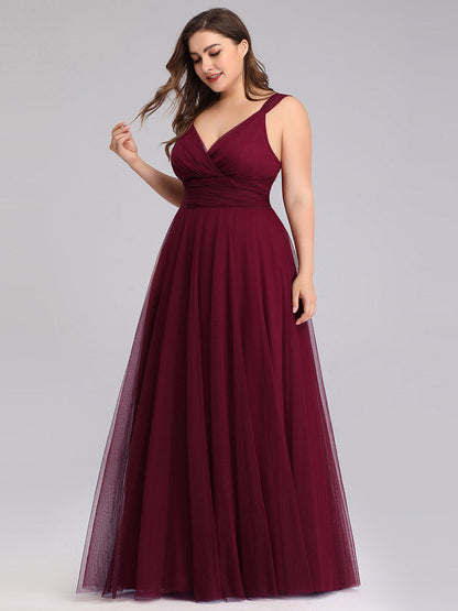 Elegant Fairy Princess Blush Tulle Plus Size Bridesmaid Gown