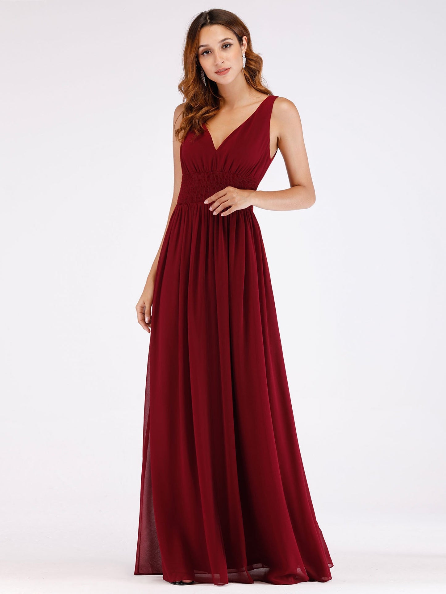 Sleeveless Maxi Dress with Elastic Waist and Lining