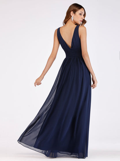 Sleeveless Maxi Dress with Elastic Waist and Lining