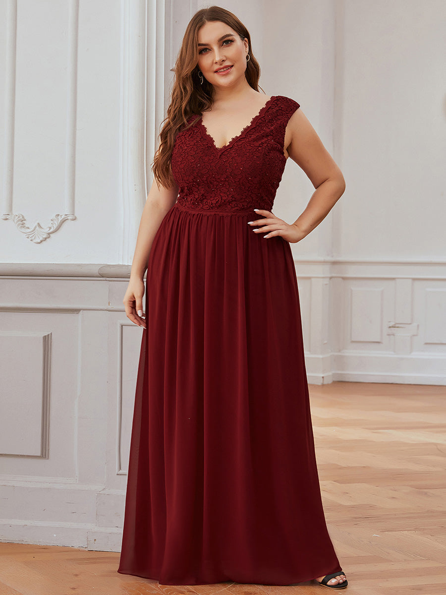 Elegant Lace Embellished Maxi Evening Dress - Versatile Option for Formal Events