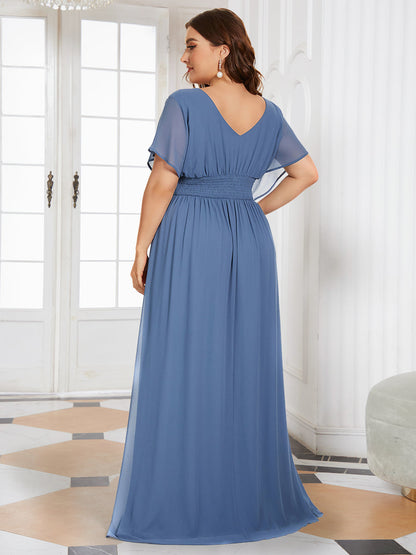 A-Line Empire Waist Chiffon Plus Size Wholesale Evening Party Dress
