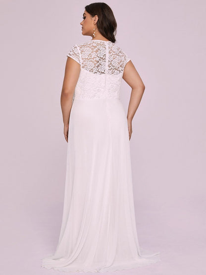 Sweetheart Chiffon Wholesale Bridemaid Dress With Lace Cap Sleeves