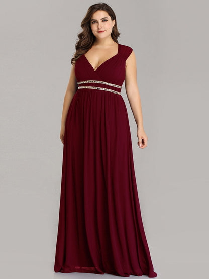 Plus Size V-Neck Empire Waist Wholesale Evening Dresses