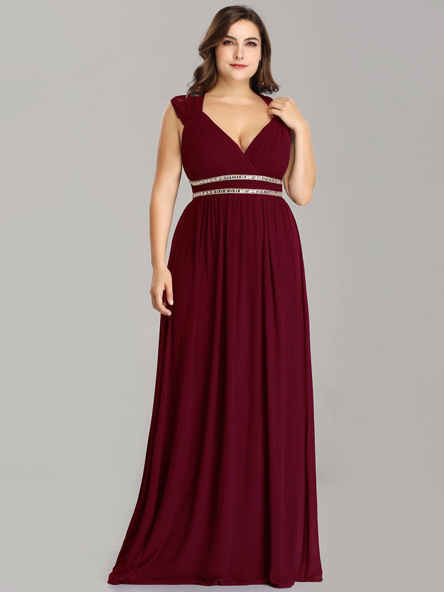Plus Size V-Neck Empire Waist Wholesale Evening Dresses
