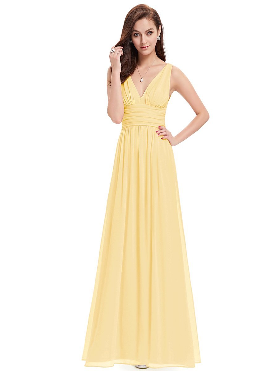 Elegant Wholesale Maxi Long Evening Dresses With Double V-Neck