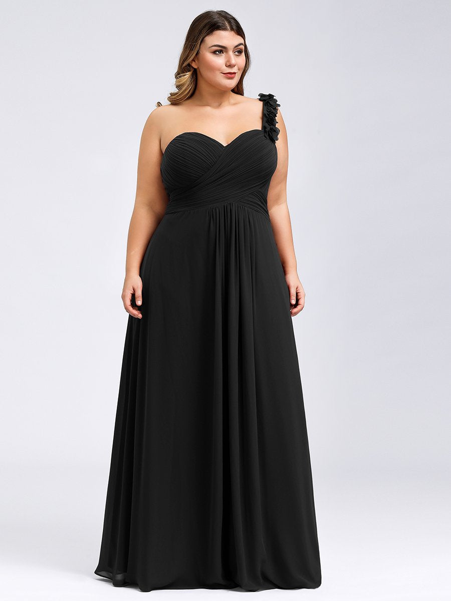 One Shoulder Plus Size Wholesale Chiffon Bridesmaid Dresses