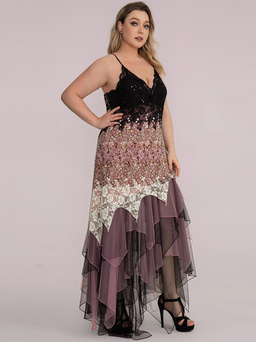 Lace Straps Plus Size Cocktail Dress for Prom and Parties