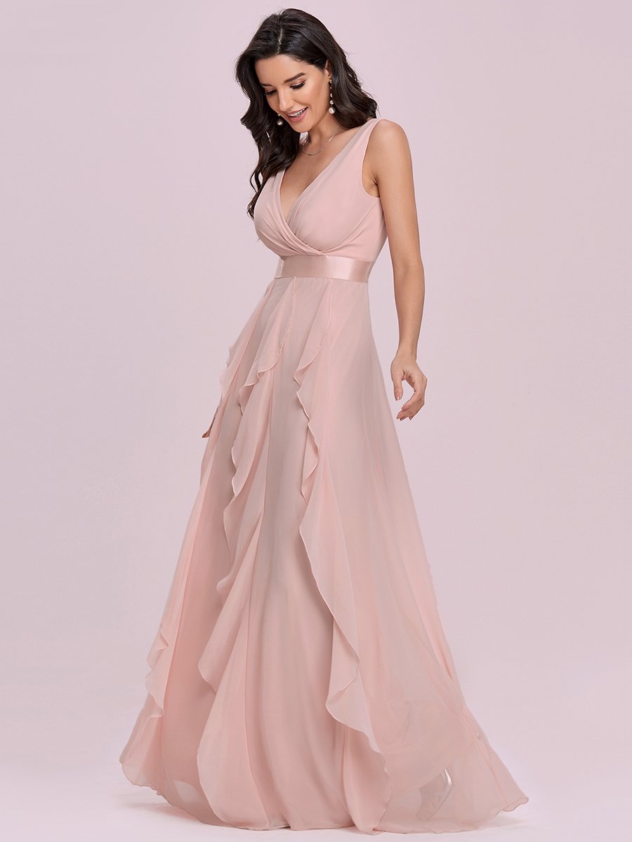 Gorgeous Wholesale Bridesmaid Dress with Deep V-neck