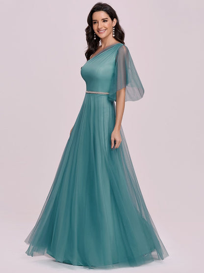 Wholesale Fashion Maxi One Shoulder Tulle Bridesmaid Dress