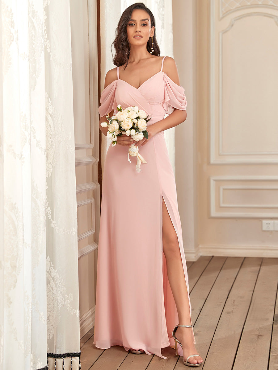 Cute Floor Length Off Shoulders Wholesale Bridesmaid Dresses