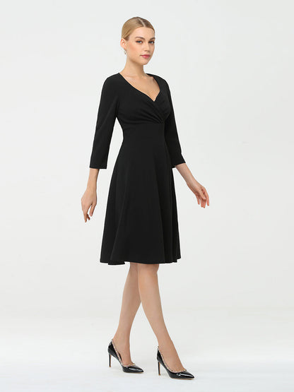 Solid Color A-Line Wholesale Work Dress with Sweetheart Neckline