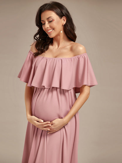 Off Shoulder Pleated A Line Wholesale Maternity Dresses