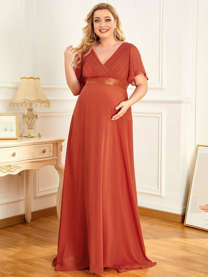 Plus Size Cute and Adorable Deep V-neck Wholesale Dress for Pregnant Women