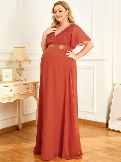 Plus Size Cute and Adorable Deep V-neck Wholesale Dress for Pregnant Women