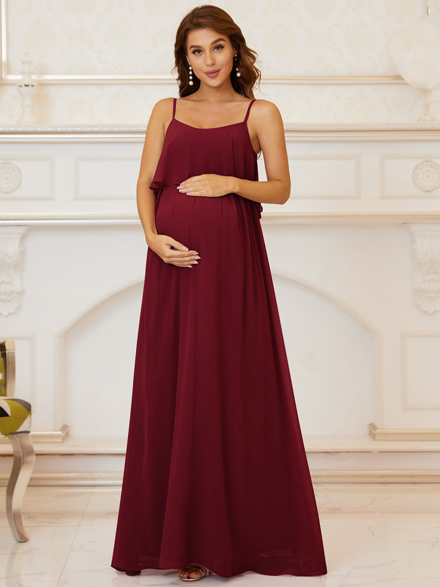 A Line Floor Length Swinging Collar Wholesale Maternity Dresses