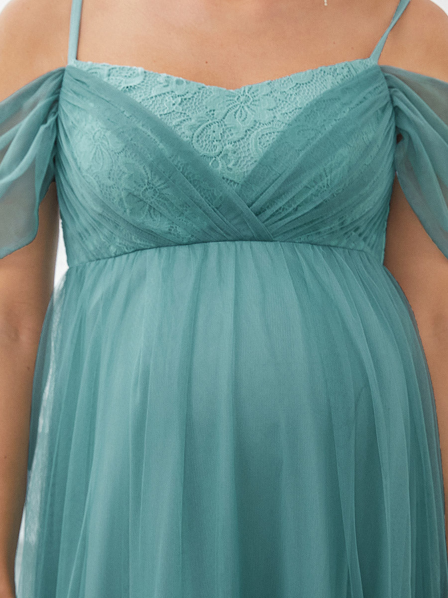 A Line Off Shoulders Floor Length Wholesale Maternity Dresses