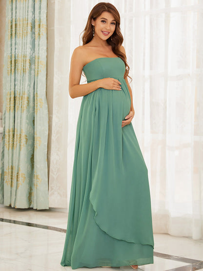 A Line Floor Length Asymmetrical Hem Wholesale Maternity Dresses