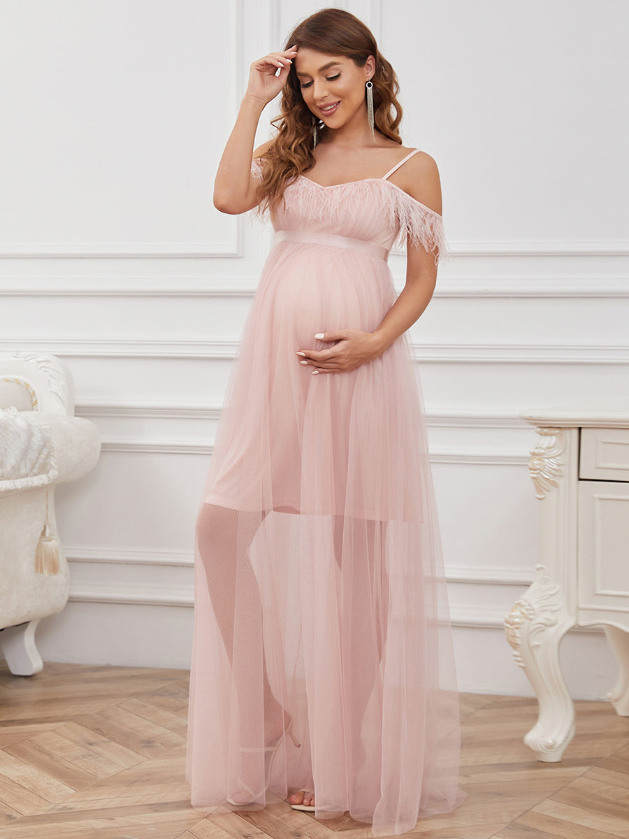A-Line Floor Length Off Shoulders Wholesale Maternity Dresses