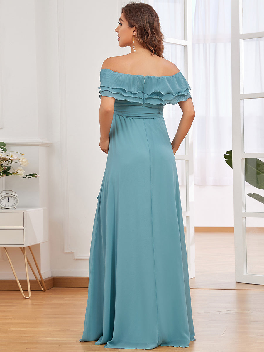 Chic Off Shoulder Maternity Dress with A-Line Silhouette