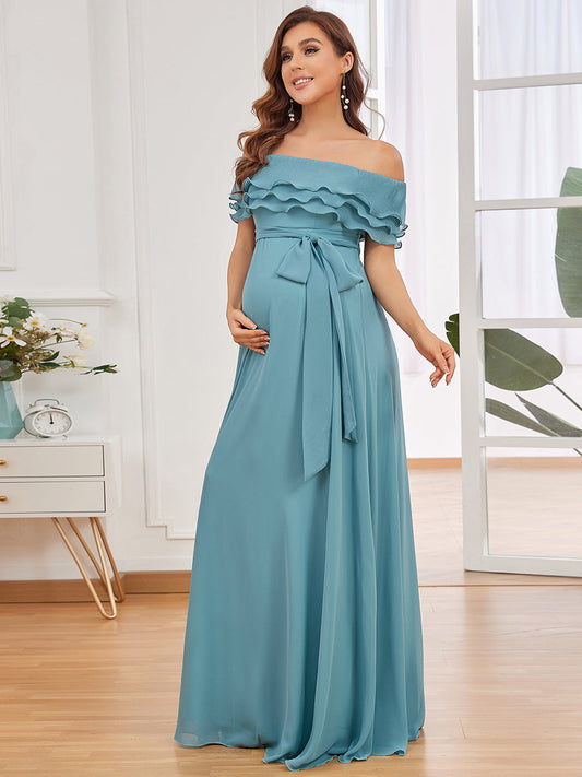 Off Shoulders Floor Length A Line Wholesale Maternity Dresses