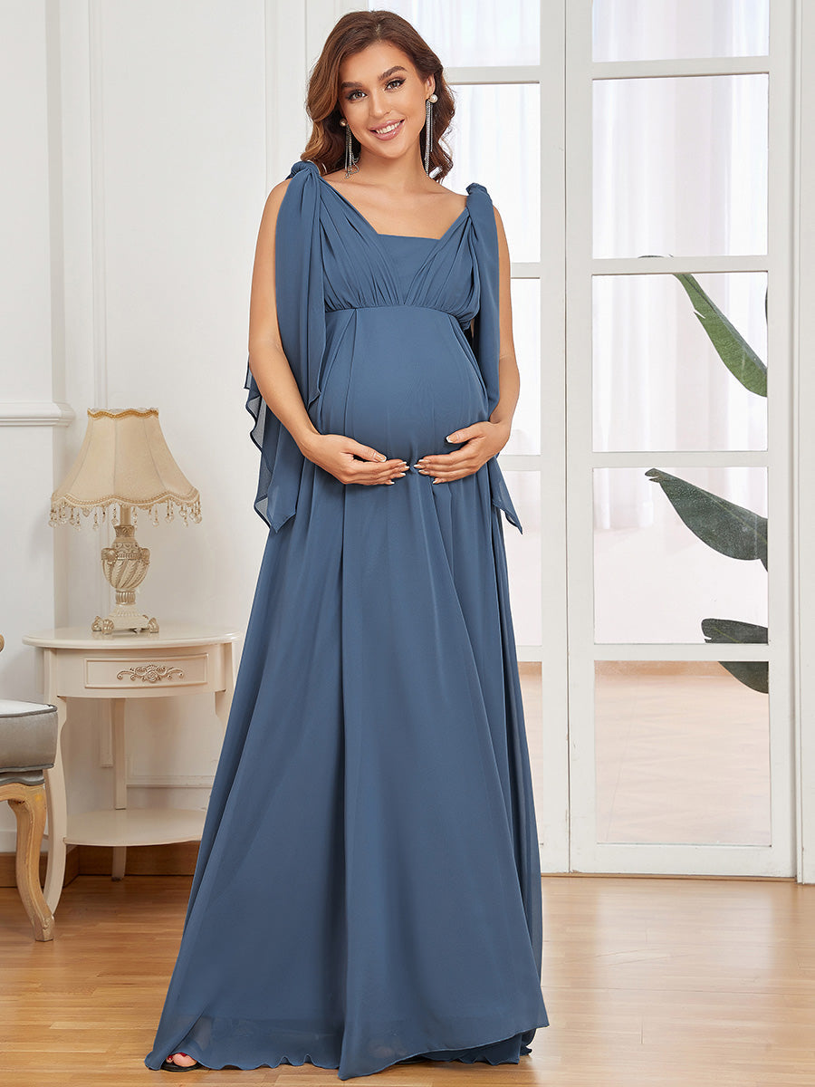 Deep V Neck Sleeveless Floor Length Wholesale Maternity Dresses