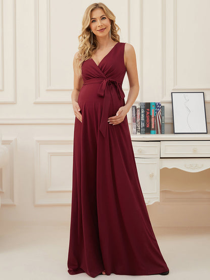 Deep V Neck Sleeveless A-Line Wholesale Maternity Dresses