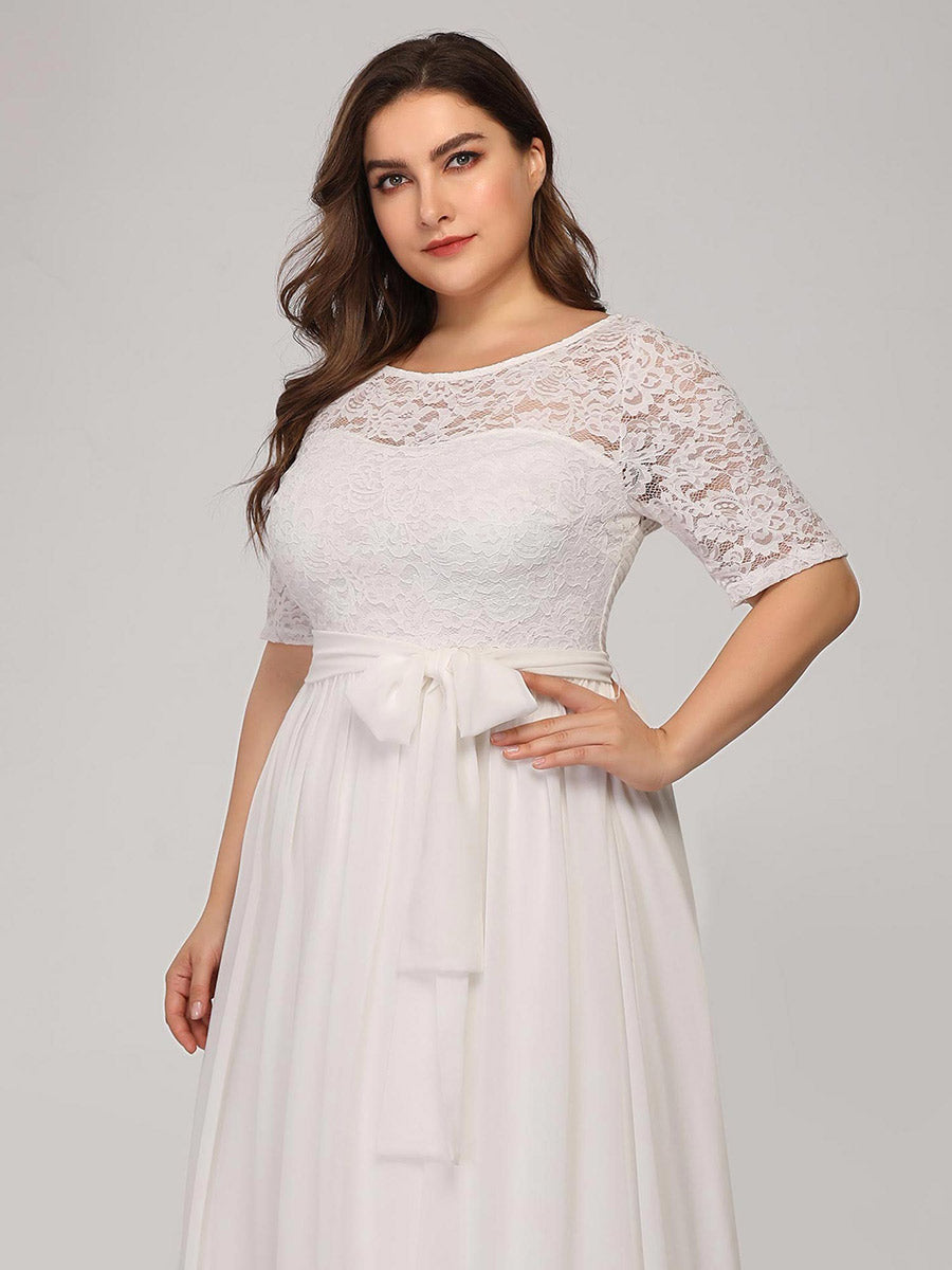 Maxi Long Lace Illusion Wholesale Plus Size Mother Of Bride Dresses