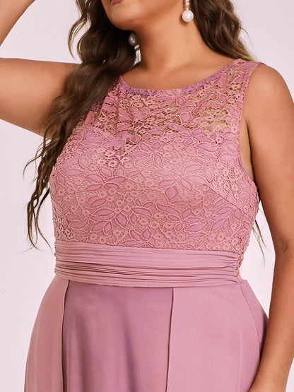 Plus Size Wholesale Chiffon Bridesmaid Dresses With Lace Top
