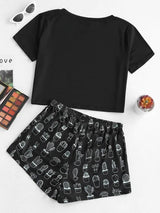 Cactus Print Tee and Shorts Set - INS | Online Fashion Free Shipping Clothing, Dresses, Tops, Shoes